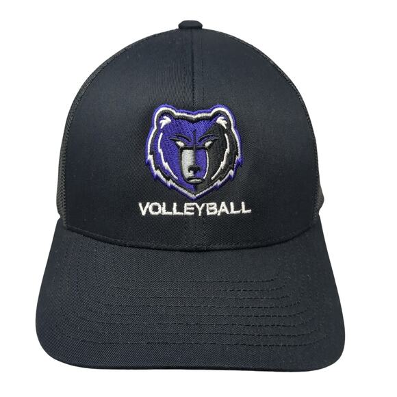Volleyball Grizzlies Snapback Trucker Hat Black One Size Adjustable Mesh Back - Picture 1 of 10